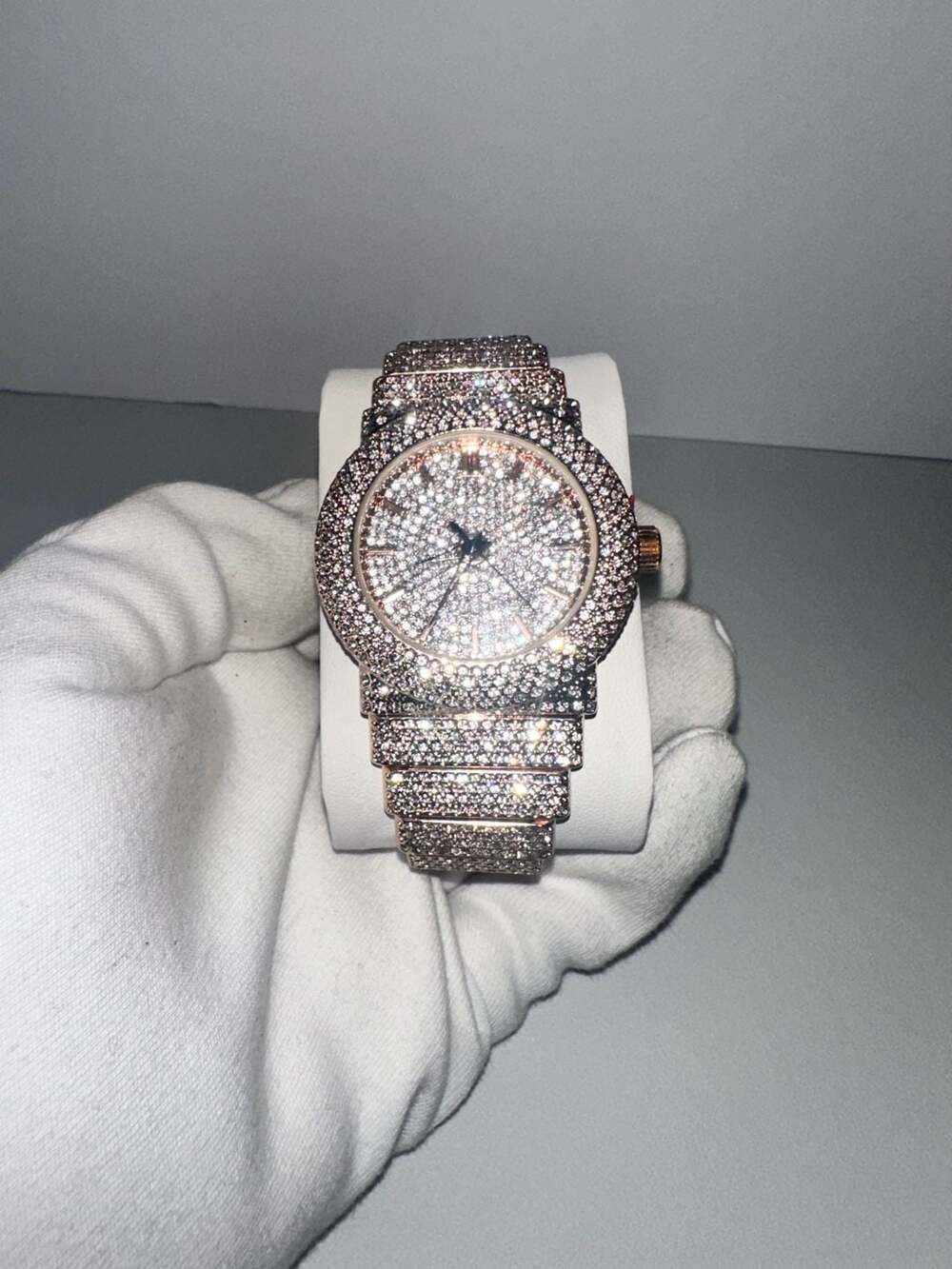 Rose Gold Iced Out Rhinestone Fashion Watch – Fully Bling Bracelet